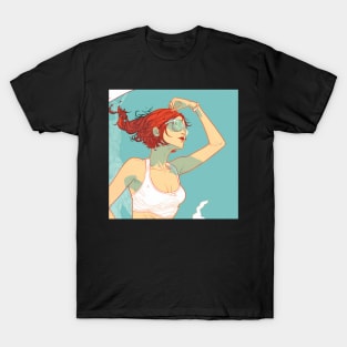 Beach Girl Creative Artwork Travel Sunlight Enjoy the Moment T-Shirt